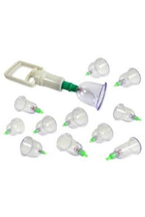 Hacamat Kupa Çekme Seti -12 Adet Kupa 1 Adet Çekme Makinesi