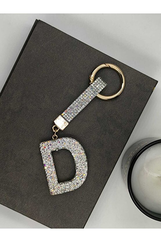 Zirkon Taşlı Charmlı Harf Anahtarlık