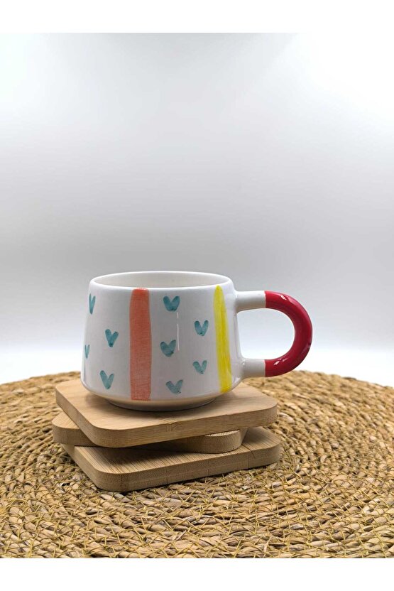 2 Adet El Yapımı Seramik Kupa