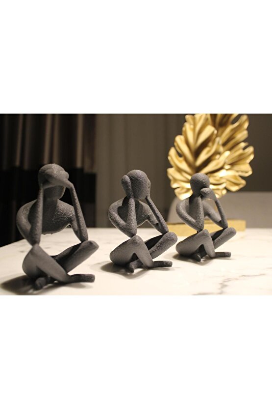 Görmedim Duymadım Bilmiyorum Biblo Dekoratif Obje 3 Parça