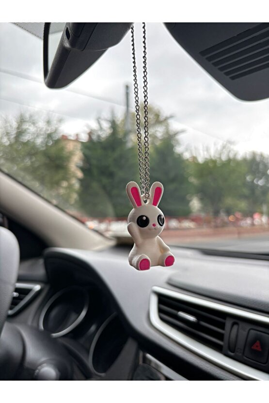 Şirin Tavşan Figürü - Dikiz Aynası Süsü Eğlenceli Aksesuar
