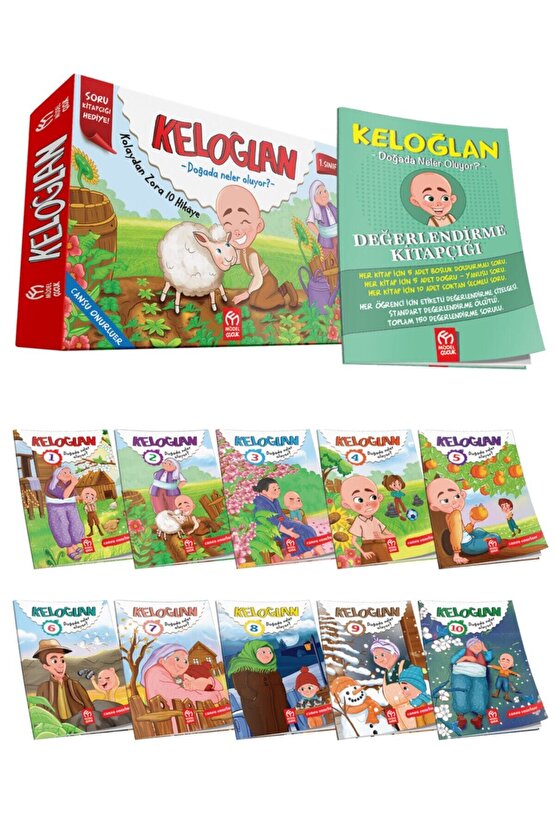 Keloğlan Doğada Neler Oluyor Hikaye Serisi 1 Sınıf Okuma Seti 10 Kitap Her biri 16 Sayfa