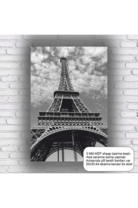 eiffel tower paris fransa mimari ev dekorasyon mdf tablo retro ahşap poster