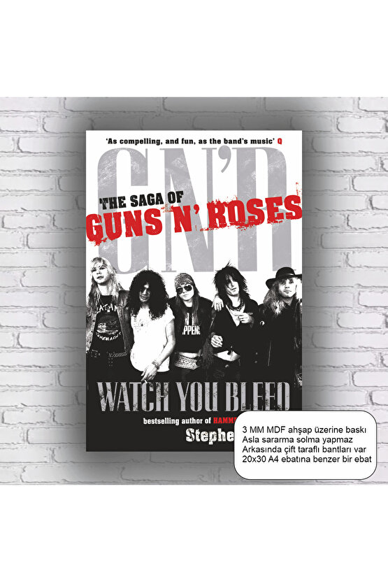 gunsn roses rock müzik grubu ev dekorasyon mdf tablo retro ahşap poster