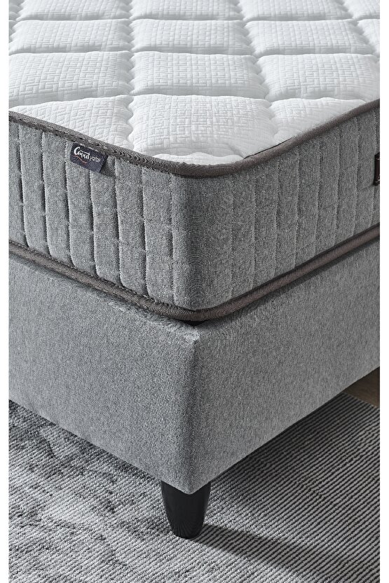 Menekşe Serisi Çift Kişilik Antibakteriyel Full Ortopedik Yataklı Baza ve Başlık Seti 3 lü Set