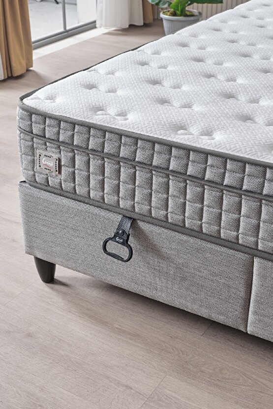 Melisa Çift Kişilik Sandıklı Baza + Full Ortopedik Antibakteriyel Paket Yaylı Visco Yatak + Başlık 3