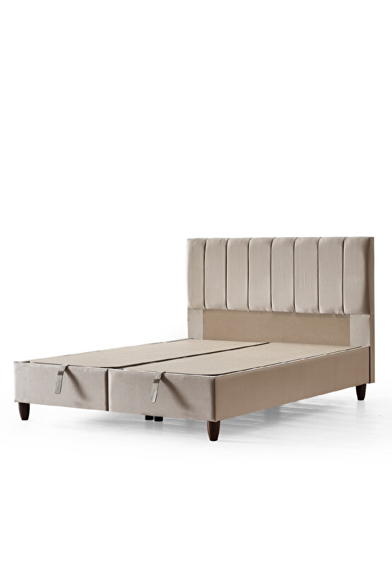 Manolya Çift Kişilik Sandıklı Baza ve Şık Başlık 2’li Set