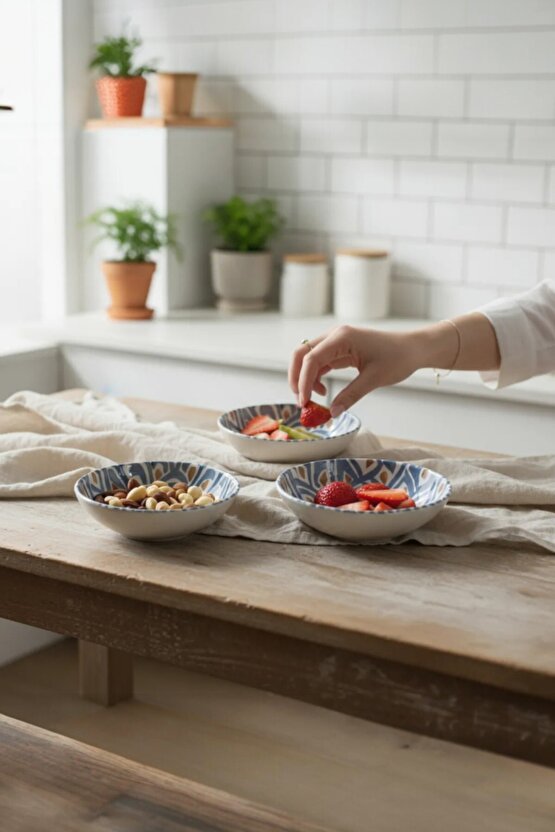 Balık Desenli 13cm Kahvaltılık  Çerezlik 6 Adet