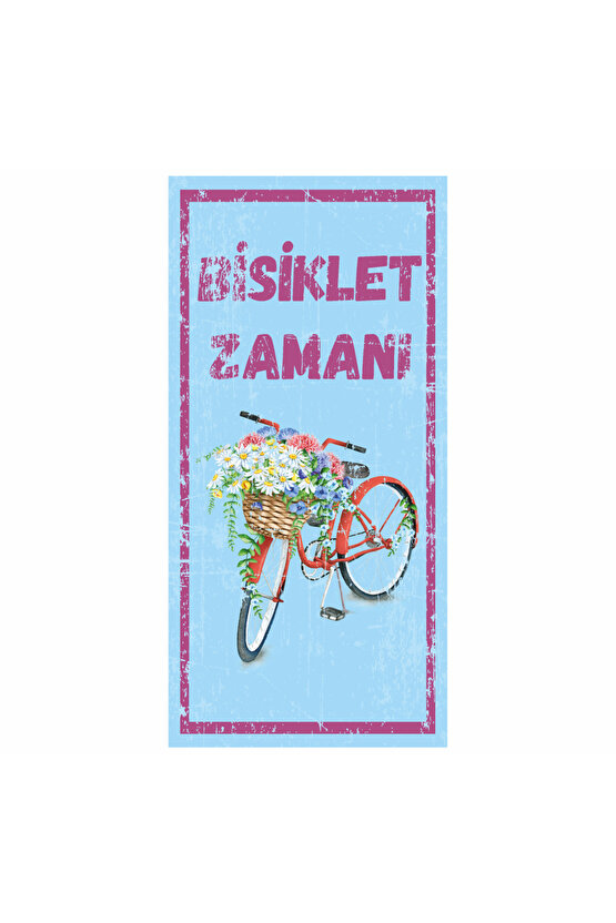 bisiklet zamanı vintage bisiklet çiçekler ev dekorasyon tablo mini retro ahşap poster