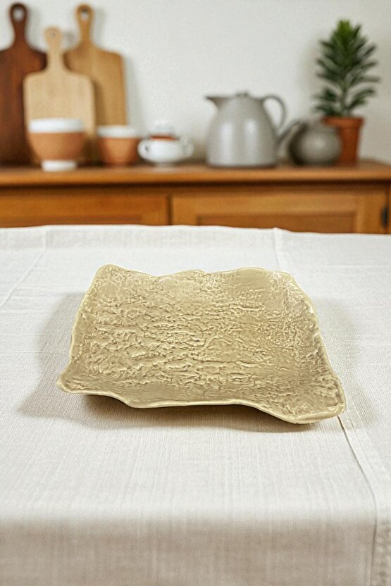 Wood 25 cm Porselen Dikdörtgen Gondol Kayık Tabak Sushi Tabağı