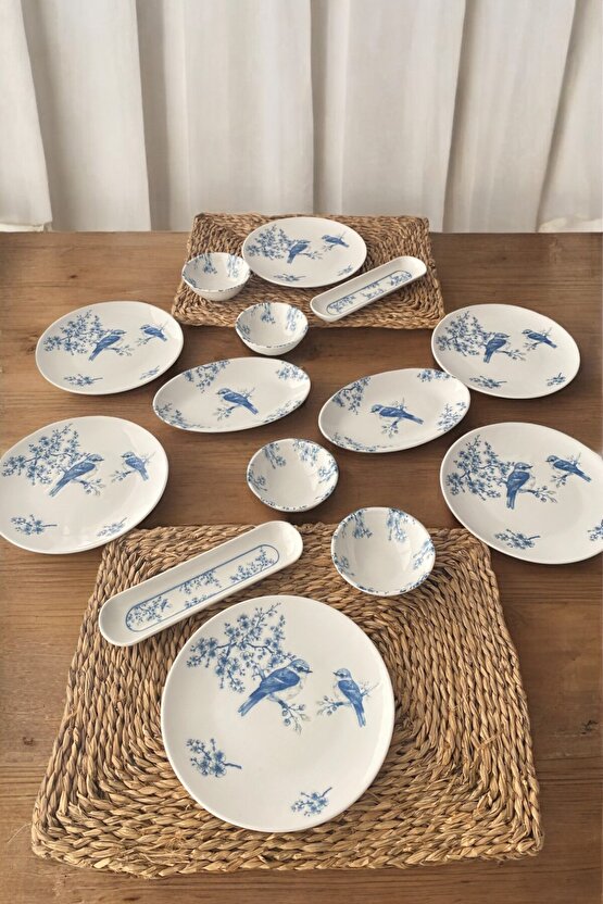 Serenat 14 Parça 6 Kişilik Porselen Kahvaltı Takımı