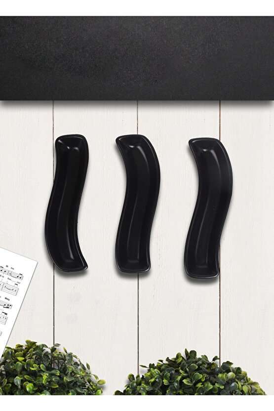 Mat Siyah İvory Zeytinlik 18 Cm 3 Adet