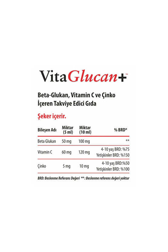 Vitaglucan Betaglucan Şurup 150 ml - 2 Adet