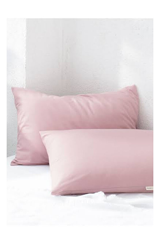 2 ADET %100 COTTON PUDRA PEMBESİ(PAMUK) (50x70cm) YASTIK KILIFI