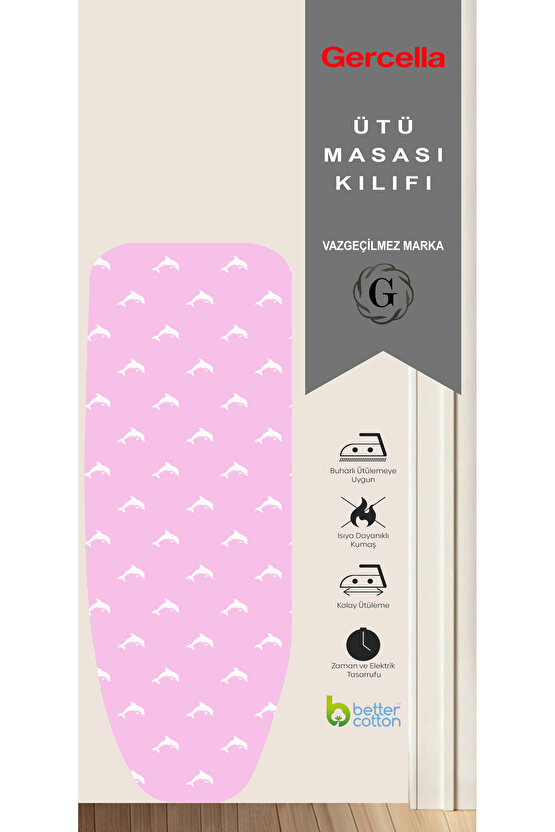 (HEDİYELİ)pembe Xsmall (120X45 CM) Ütü Masası Kılıfı Bezi Örtüsü Ev Gereçleri Çeyiz