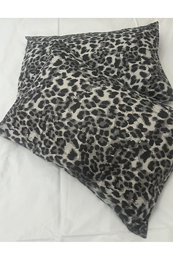%100 Cotton (PAMUK) 2 Adet Leopar 50x70 Cm Yastık Kılıfı Pillow Case