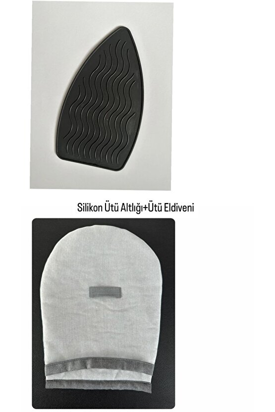 Silikon Ütü Altlığı+ Konfeksiyon Buhar Ütü Eldiveni (ütü masası bezi örtüsü kılıfı, DİKEY ÜTÜ)