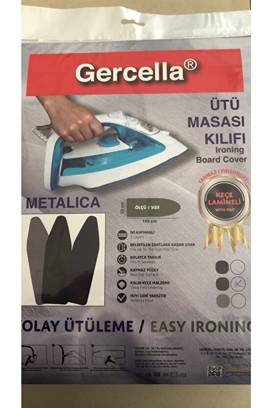 Keçeli Isıya Dayanıklı Indigo Metalica Ütü Masası Kılıfı Örtüsü Bezi Otel Tekstili , Ev Gereçleri ,