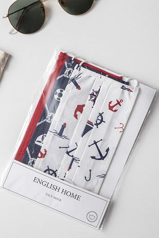 Marine Pamuk Maske 9,5x18 Cm Gri-yeşil