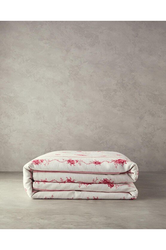 Flower Line Tek Kişilik Pike Pembe