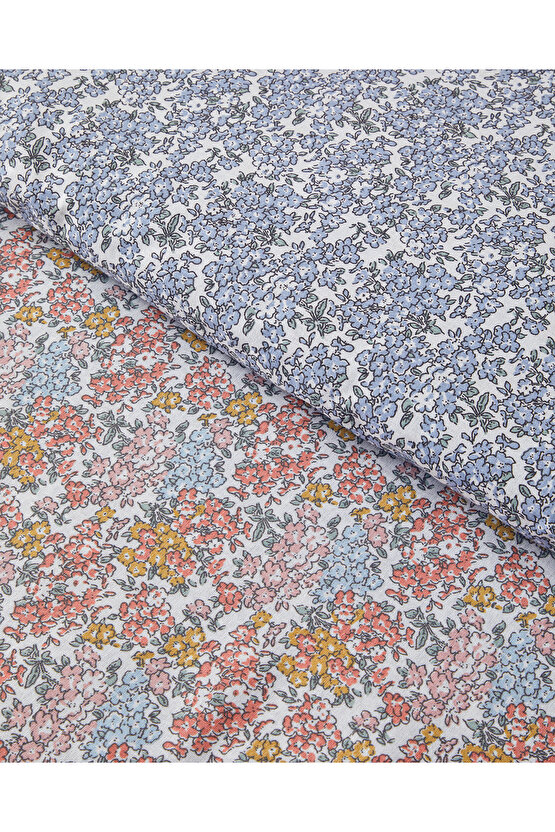 Crispy Bouquets Çift Taraflı Kolay Ütülenir Tek Kişilik Nevresim Takımı 160x220 cm Turuncu