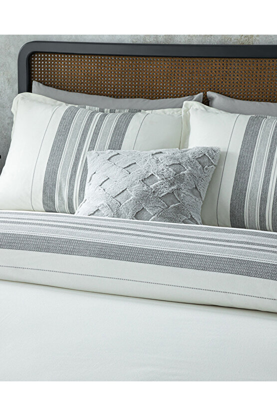 Grand Shiny Ipliği Boyalı Tek Kişilik Nevresim Takımı Gümüş