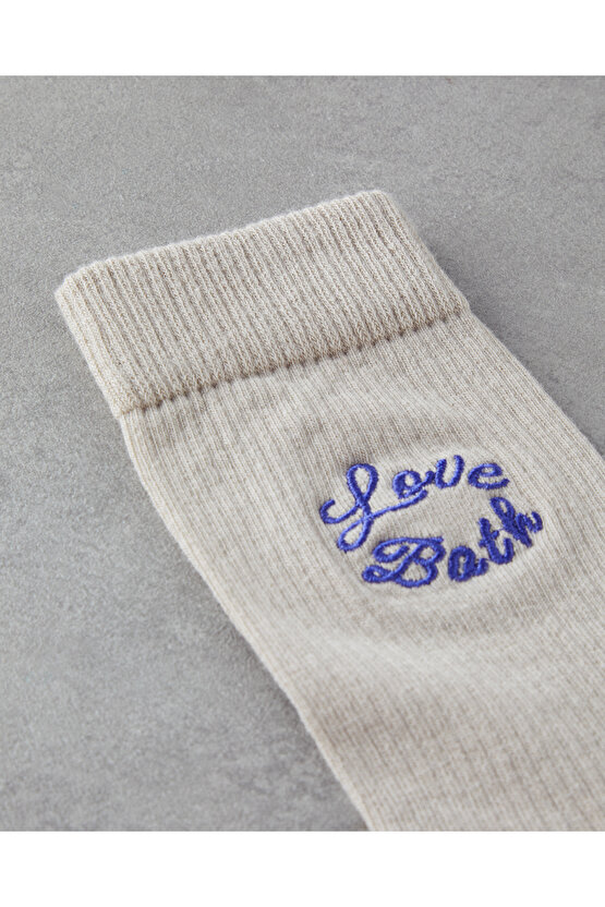 Love Bath Erkek Çorap 40-44 Krem