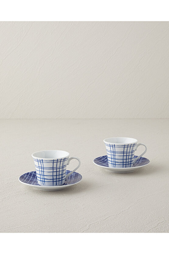 Vera Porselen 4 Parça 2 Kişilik Kahve Fincan Takımı Mavi