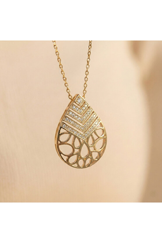 Osmanlı Motif Su Damlası Kolye