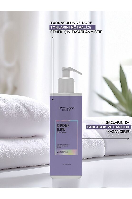Supreme Blond Turunculuk Karşıtı Saç Bakım Şampuanı (Mor Şampuan)
