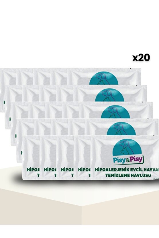 EVCİL HAYVAN TEMİZLİME HAVLUSU (20 ADET TEKLİ)