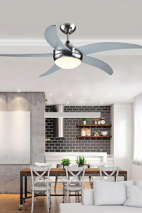 Hanki Uzaktan Kumandalı 5 Kanat Tavan Vantilatörü Gri 132 Cm