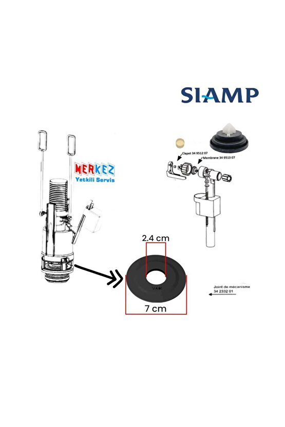 Gömme Rezervuar Iç Takım Conta Tamir Seti
