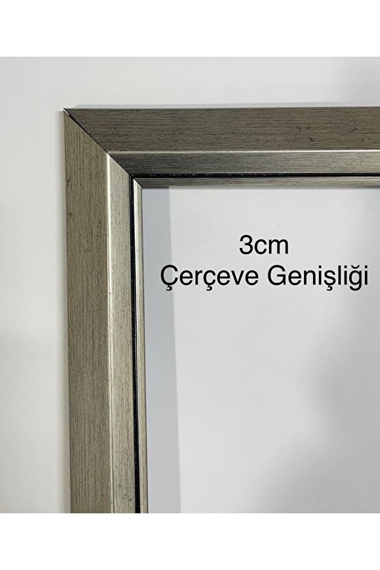 Gümüş Gri Çerçeveli Duvar Aynası & Boy Aynası-Özel Ölçü Seçenekleri-3cm Çerçeve Genişliği
