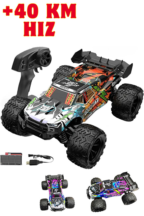 LED IŞIKLI 40 KM HIZ YAPAN 4X4 ELEKTRİKLİ RC ARABA YÜKSEK TEKER ROCK CRAWLER