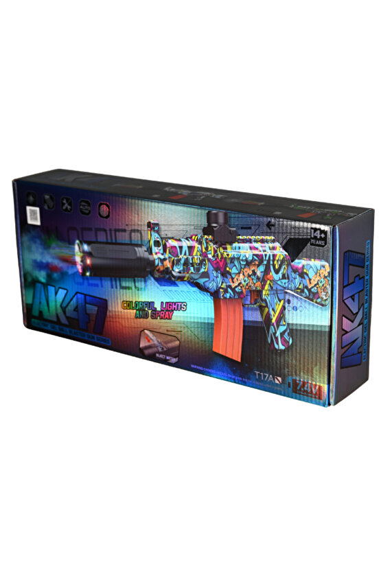 AK47 Şarjlı Işıklı ve Sesli Oyuncak Tüfek - Kalaşnikof Tüfek Su Maymunu Mermili