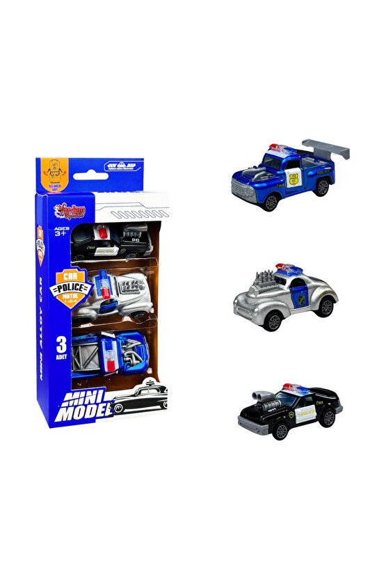 Oyuncak 3 Parça Çek Bırak Mini Model Metal Clasic Araba 1:64 Ölçek Kutulu