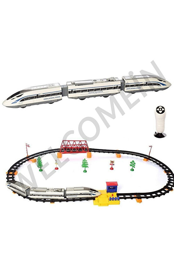 Oyuncak Uzaktan Kumandalı 49 Parça Işıklı 265 Cm Hızlı Tren Set