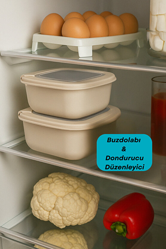 3lü Renkli Kilitli Kapaklı Saklama Kabı Difrize Mikrodalga ve Buzdolabı Uyumlu Düzenleyici Elegant