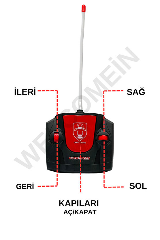Oyuncak Kapıları Ve Bagajı Açılan Uzaktan Kumandalı Drift Arabası Süper Hızlı 1:16 Işıklı Spor Araba
