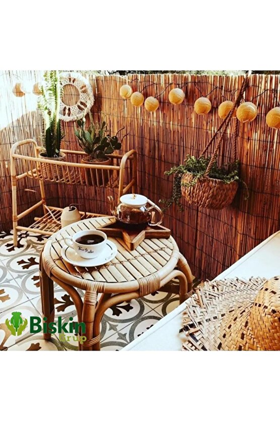 2m X 5m Bişkin Telli Doğal Bambu Kamış Çit,bahçe Çiti,balon Çiti,hasır Çit, Gölgelik