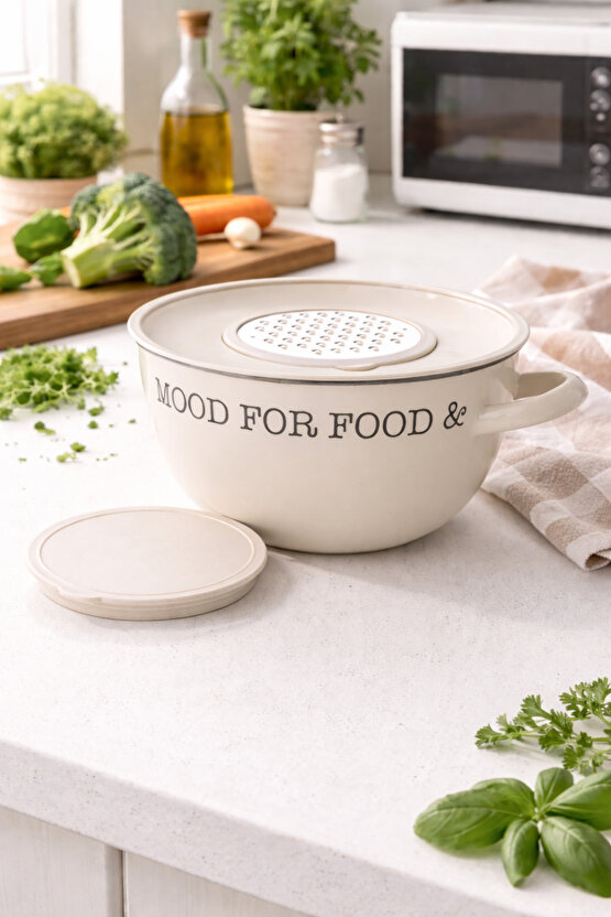 24 Cm Emaye Rendeli Karıştırma Kabı Saklama Kabı