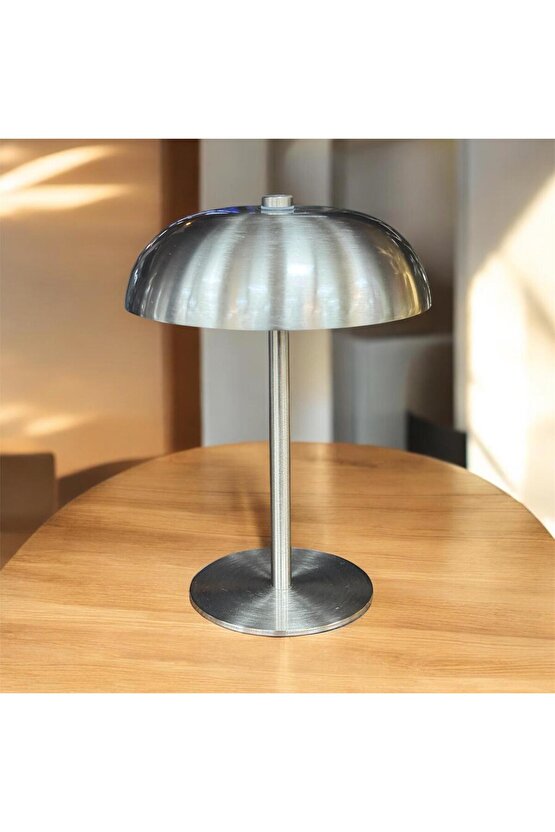 Şarjlı Metal Lambader TKEBT Sılver