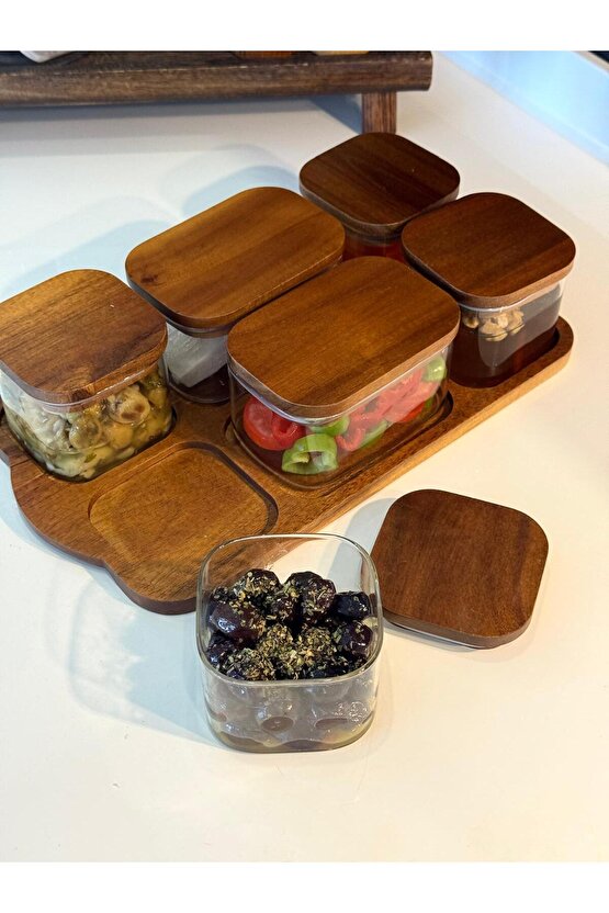 Akasya Kapaklı Cam Kahvaltılık Seti TKEBT TEK RENK