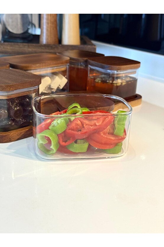 Akasya Kapaklı Cam Kahvaltılık Seti TKEBT TEK RENK