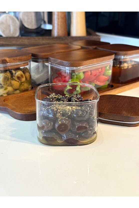 Akasya Kapaklı Cam Kahvaltılık Seti TKEBT TEK RENK