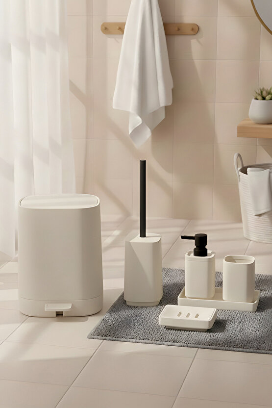 Kare Soft 5 Parça Banyo Seti Modern Minimal Tasarım