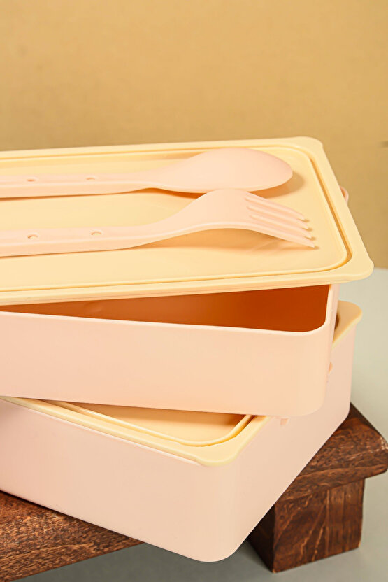 2 Katlı Sızdırmaz Soft Beslenme Saklama Kabı - Mikrodalgaya Uygun Öğle Yemeği Kabı