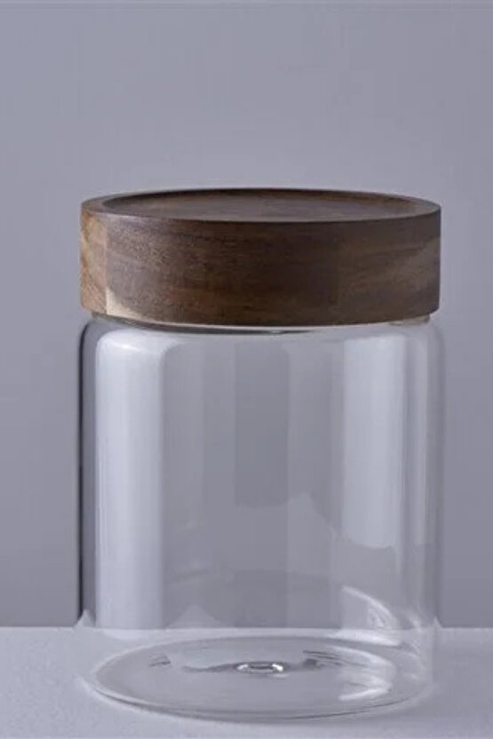 6lı Akasya Kapaklı Strokka 200 ml Cam Baharatlık Seti