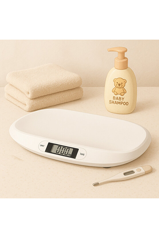 Dijital Hassas Bebek ve Evcil Hayvan Tartısı – 56x26 cm, 20 Kg Kapasiteli, LCD Ekranlı